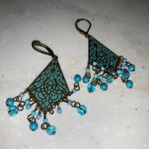 3/$21 EARRINGS copper/enamel BOHO HANDMADE 👍gift!